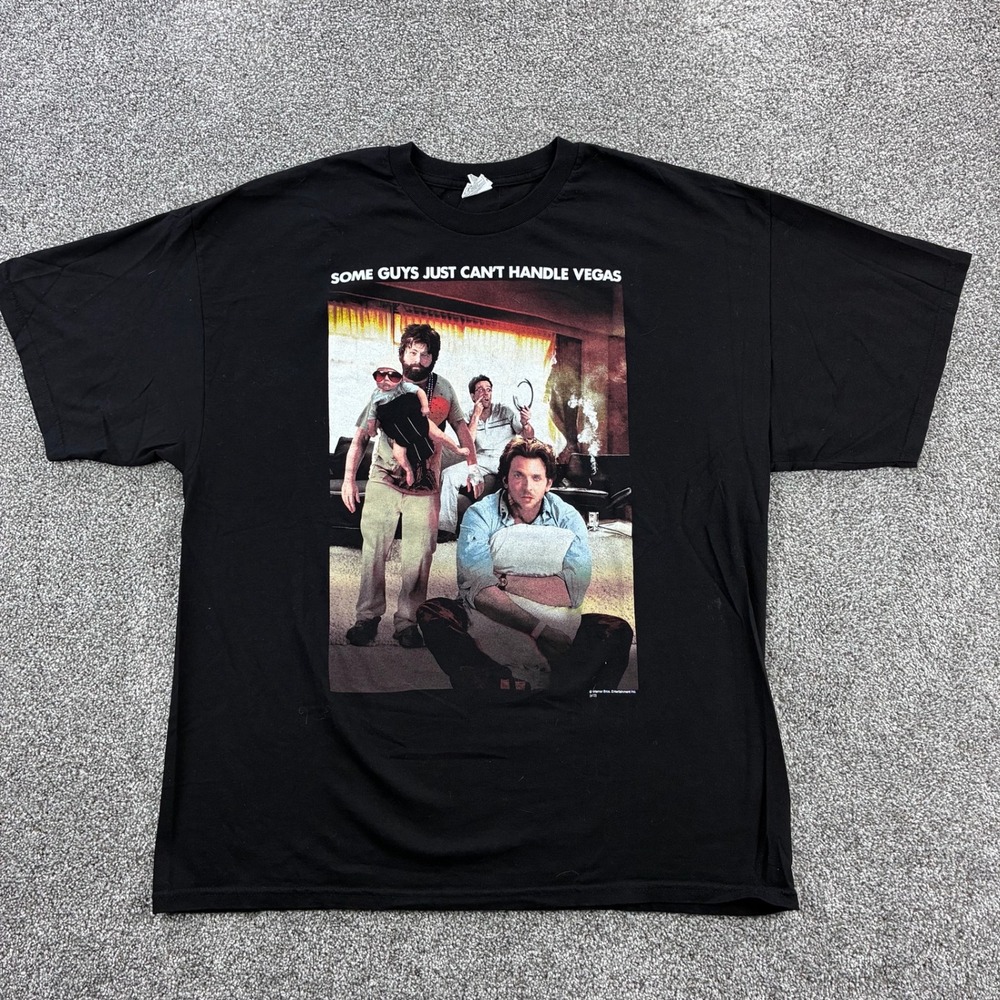 Vintage Y2K The Hangover‎ Shirt Mens 2XL Black Movie Some Guys Cant Handle Vegas